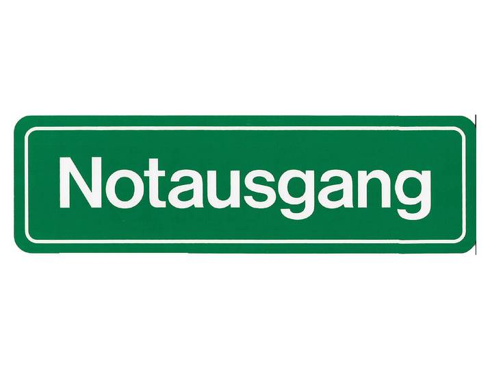 Schild Notausgang 33 × 10 × 0.1 cm
