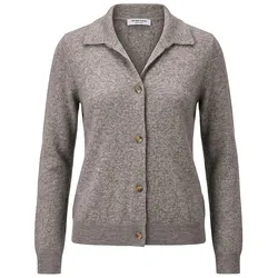 Strickjacke Polo-­Kragen aus Kaschmir Peter Hahn beige, 48