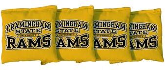Skip's Garage Framingham State Rams Yellow Cornhole Bags