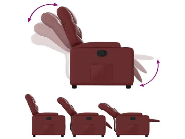 Elégant Siège relax/Chaise de salon Rouge - Fauteuil inclinable Rouge bordeaux Similicuir PRO3233475643071