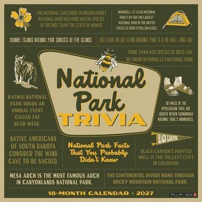 National Park Trivia 2027 12 X 12 Wall Calendar