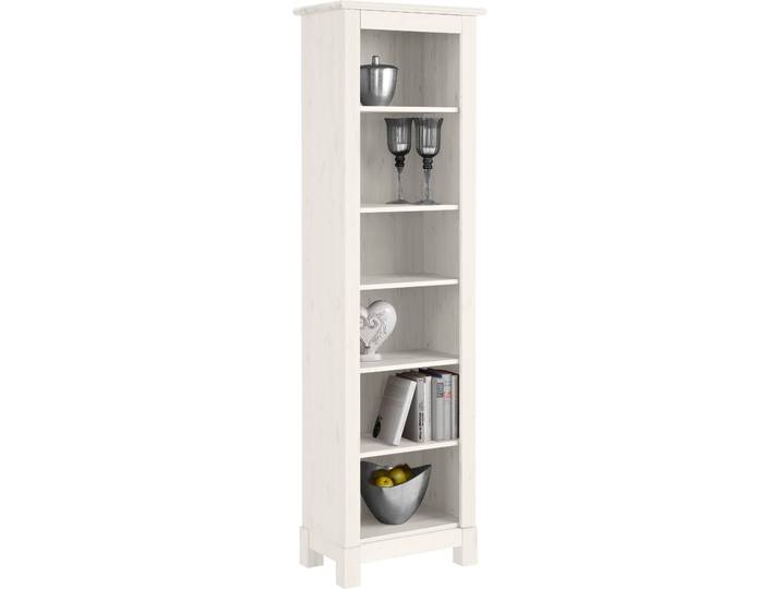 Standregal GOODPRODUCT Rauna, Regal, Massivholzregal, Bücherregal , weiss (weiß), B:57,4cm H:180cm T:38cm, Regale, Standregal, Höhe 180 cm, aus massiver Kiefer, FSC-zertifiziert