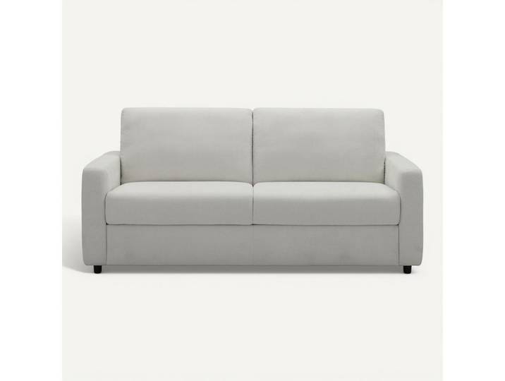 Canapé 3 places convertible express LIOR en tissu beige - matelas 12 cm