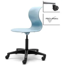 Kinderstuhl Pro 5 aquablau Polyamid Hart mit schwarzer Abdeckung (für weiche Böd...