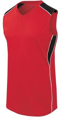 Augusta Sportswear 312163 Athletic Girls Dynamite Jersey T-Shirt in Scarlet/Black/White size Large   Polyester/Spandex Blend