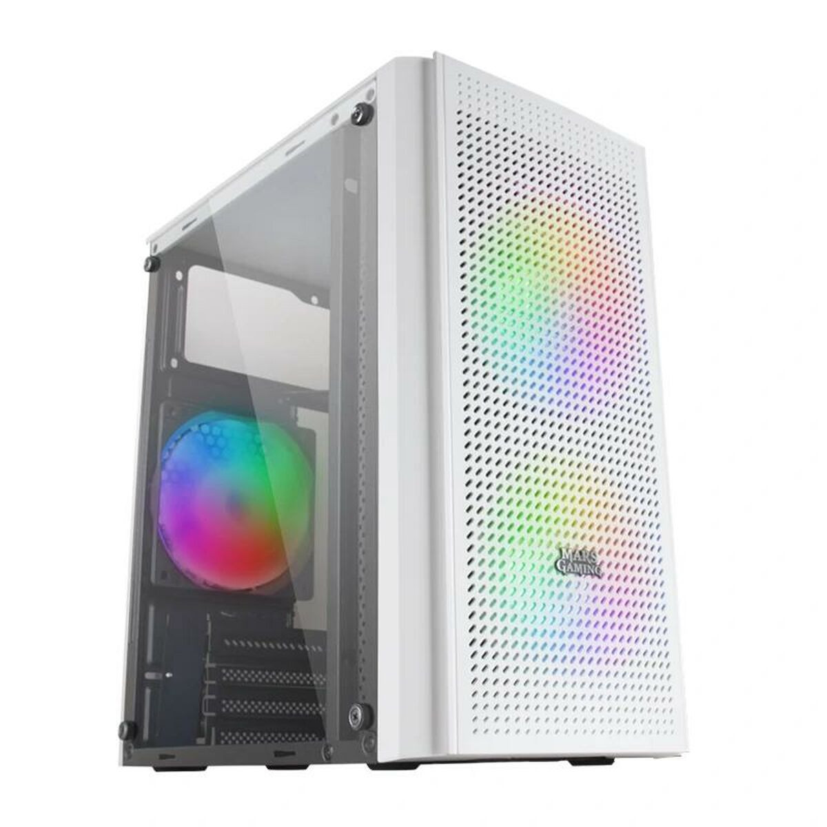 Mars Gaming MC300W Mini-tower PC-behuizing, Wit, micro ATX, Mini-ITX, Breedte: 16 cm