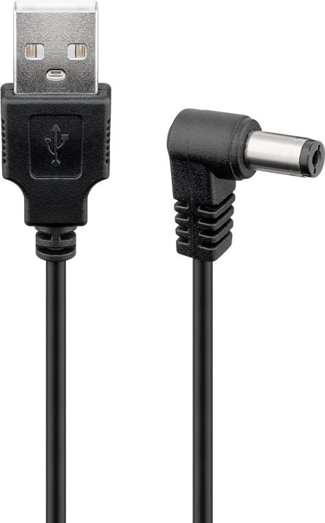 400x Goobay 55157 USB-DC-Kabel, 5,5 x 2,1 mm, 0,5 m, Schwarz - USB-2.0-Stecker (Typ A) > DC-Stecker (5,50 x 2,10 mm)