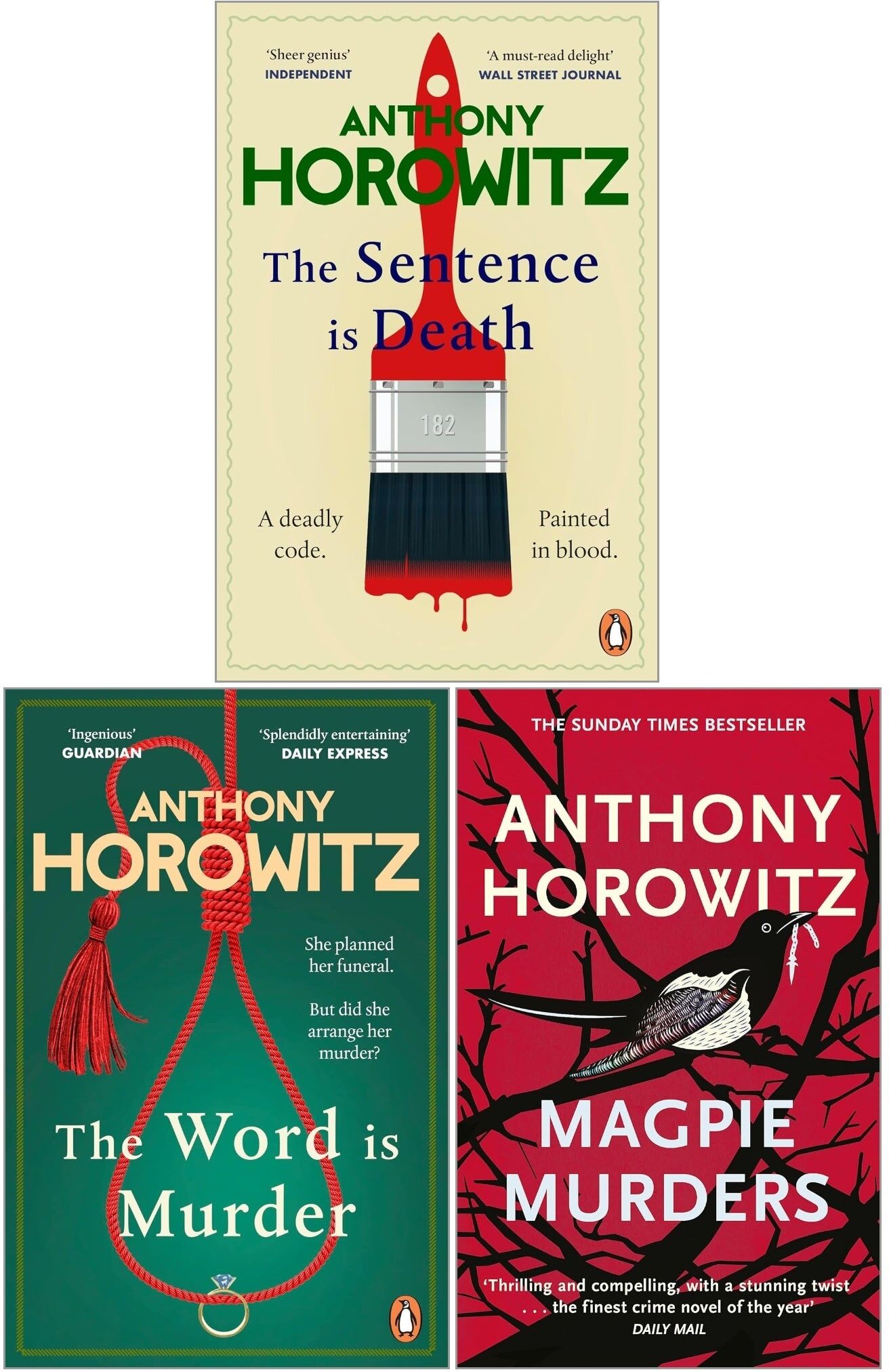 Orion Anthony Horowitz 3 Books Collection Set (The Sentence is Death, The Word is Murder, Magpie Murders)