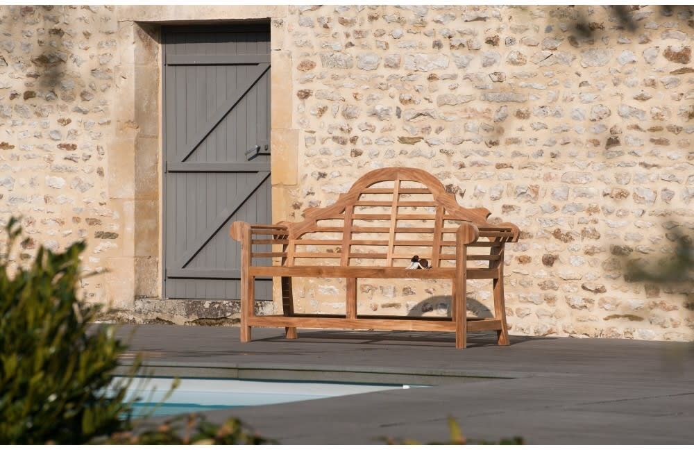 MACABANE Banc de jardin en teck Marron 167x105x62cm
