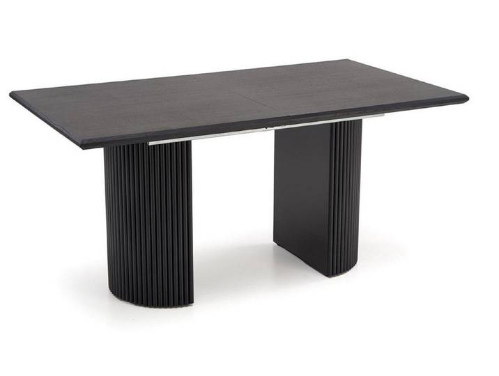 Feldmann-Wohnen Esstisch Bolero (Tischplatte ausziehbar bis 205 oder 250cm, 1-St., moderne Optik, rechteckige Tischplatte, stilvolles Gestell aus Metall), 160-205-250x90x76cm schwarz matt ausziehbar