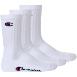 Champion Unisex Socken, 3 Paar - Crew Socken Basic Weiß / EU 43-46