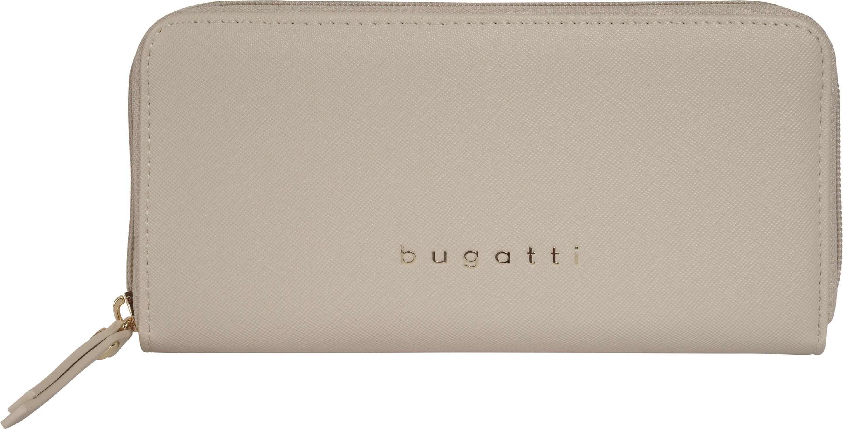 Geldbörse BUGATTI "BUGATTI Damen ELLA SAFFIANO", Damen, beige, Kunstfaser, Kleinlederwaren Geldbörse beige Einheitsgröße