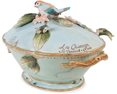 FITZ & FLOYD Fitz and Floyd Toulouse Soup Tureen with Ladle, 3,5 Quarts