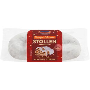 KuchenMeister Stollen Christstollen, mit kandierten Früchten und Rosinen, 500g