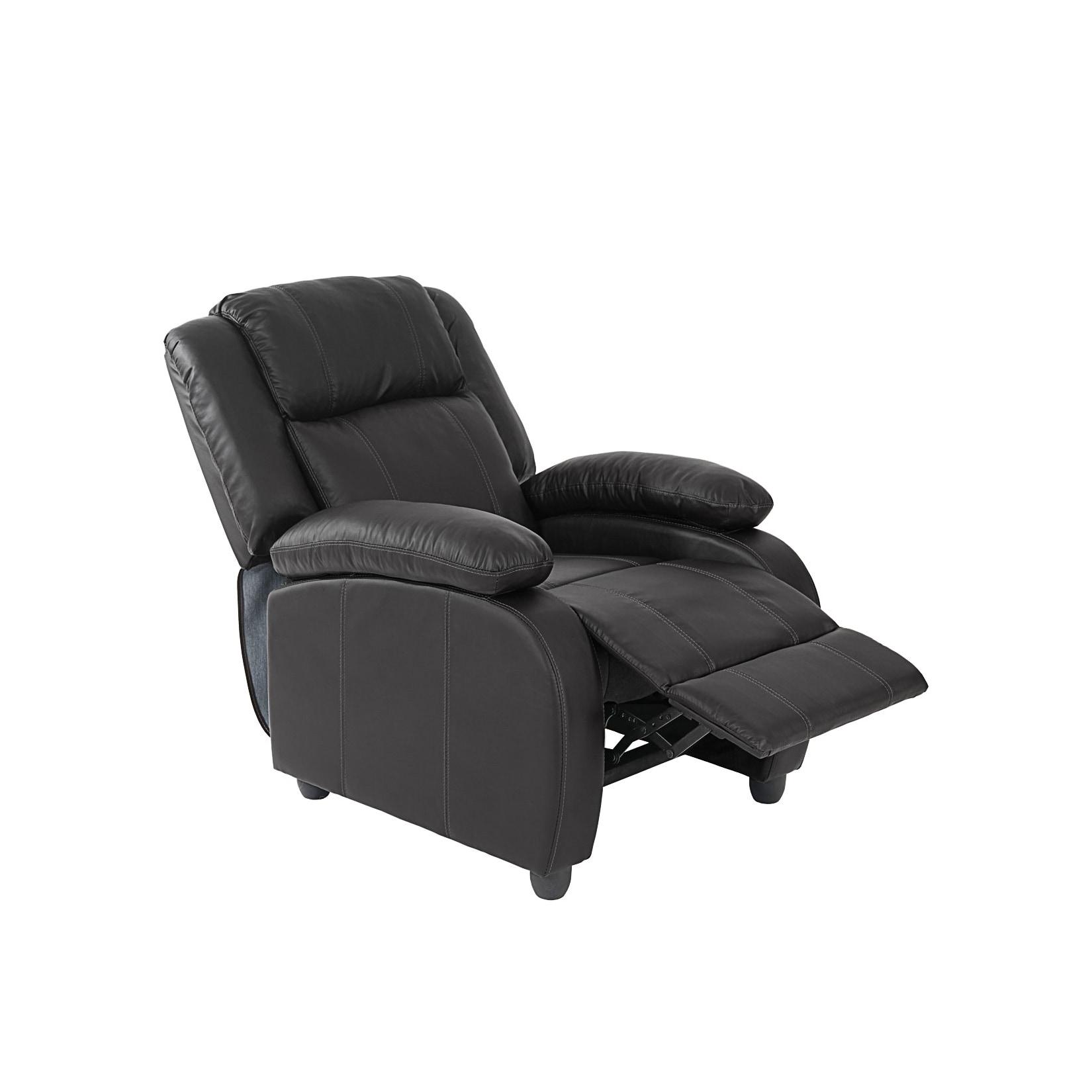 Fernsehsessel Relaxsessel Liege Sessel Glasgow, Kunstleder schwarz