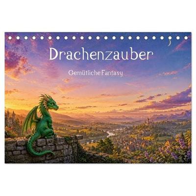 Drachenzauber - Gemütliche Fantasy (Tischkalender 2027 DIN A5 quer), CALVENDO Monatskalender