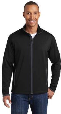 Sport-Tek ST853 Sport-Wick Stretch Contrast Full-Zip Jacket in Black/Charcoal Grey size 4XL   Polyester/Spandex Blend