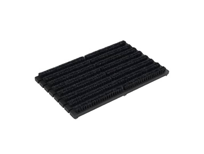 Relaxdays Grille Gratte-Pieds en Bois\, antidérapant\, brosses en Plastique\, pour intérieur et extérieur\, Noire