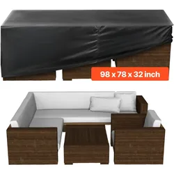 VEVOR Schutzhülle Abdeckung für Terrassenmöbel Gartenmöbel aus Oxford-Gewebe 420D wasserfeste rechteckige Terrassentischabdeckungen mit Belüftung für jedes Wetter, Abdeckplane (249 x 198 x 81 cm)