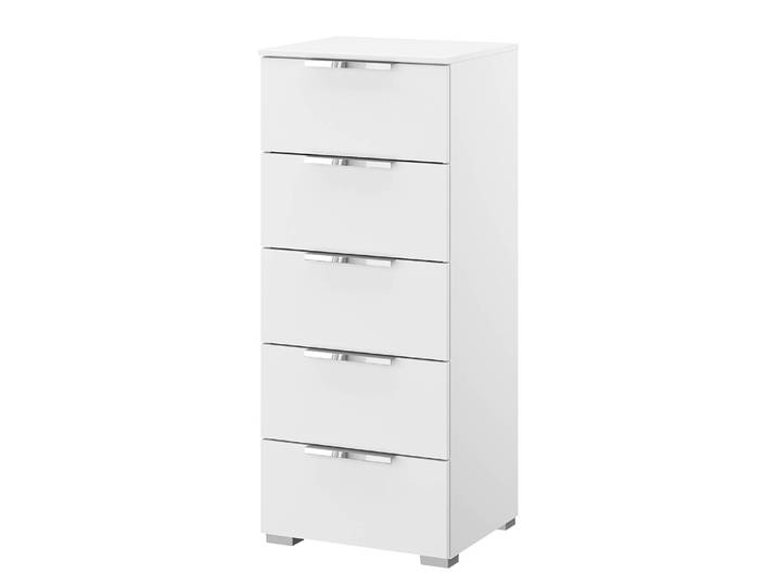 Kommode x5 40cm Weiß/Alpinweiß Chrom