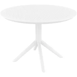 CLP Gartentisch wetterfest stabil Sky, Bistrotisch rund Ø 105 cm Höhe 74 cm, Outdoortisch Polypropylen UV-beständig winterfest
