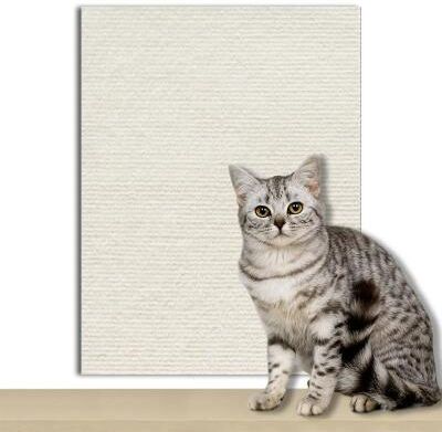 Uplift Essentials Custom Fit Wear Resistant Cat Climbing Mat Self Adhesive Wall & Furniture Guard beige 11.8 In X 23.6 In