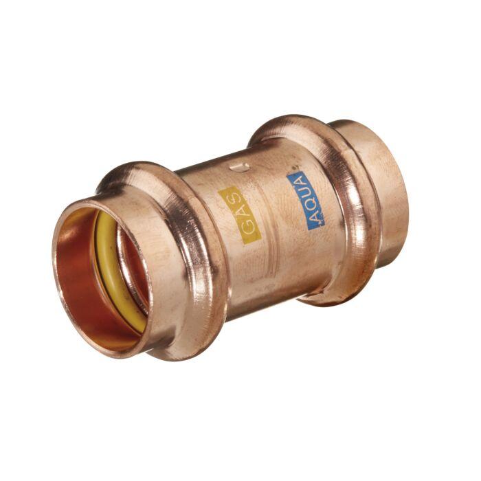 HS AQUAGAS V Kupplung 35 x 35 mm 450003535 Kupfer, Press Copper, Fitting für Gas und Wasser
