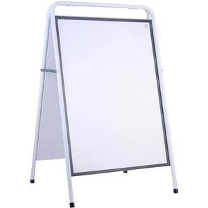 Sprintis Kundenstopper Steel-Stop, DIN A1, 22 mm Profil, Metallrückwand, weiß