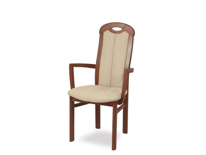 Armlehnstuhl HOME AFFAIRE ALEX, Stuhl,Armlehnstuhl , beige (beige, nussbaum, beige), B:63cm H:103cm T:54cm, Massivholz, Stühle, Armlehnstuhl, Stuhl, Armlehnstuhl, Ausführung mit und ohne wasserabweisender Stoff