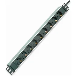 Roline, Steckdosenleiste, 48.26cm 19 Zoll-Steckdosenleiste 9fach Aluminium 2.0 m (9x, CEE 7/3, 2 m)