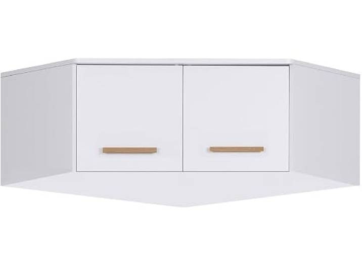 Marmex Möbel Grant 15 Aufsatzschrank Weiß für Eckschrank Grant 08 91x40x91cm passend für Eckkleiderschrank Grant 08 Weiß