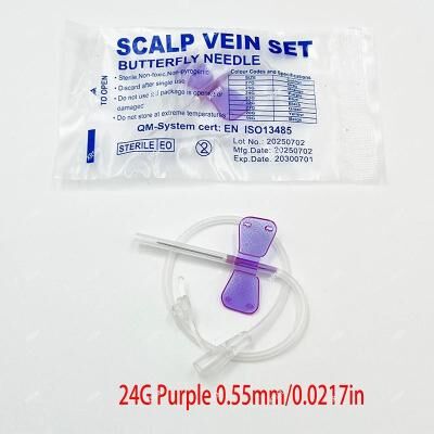 Uplift Picks Disposable Pet IV Infusion Butterfly Needle For Veterinary Fluid Therapy purple (24g) 100 Pcs