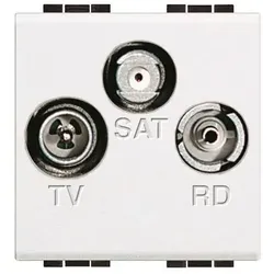 Legrand FM+TV+SAT Einzeldose Light N4210D gleichspannungsdruchlässig, Schalter + Taster, Weiss