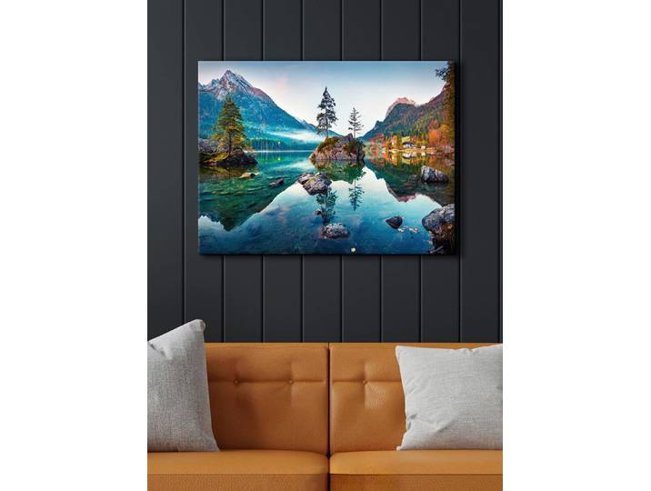 Hochwertiges Leinwandbild, Bunt, Maße: B80Hx60xT1,8 cm