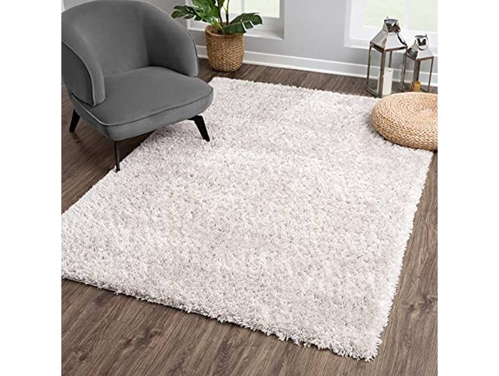 SANAT Porto Shaggy Wohnzimmer Teppich - Hochflor Zottel-Teppiche für Wohnzimmer, Schlafzimmer, Küche, Flure, Kinderzimmer - Leicht Zu Reinigen, Superweich, Modern Teppich Hellgrau 80 x 200 cm