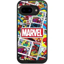 Nivocase Handyhülle für Google Pixel 9a Hülle NIVOpure Case Schwarz Comic Muster Marvel (Google Pixel 9a), Smartphone Hülle, Schwarz