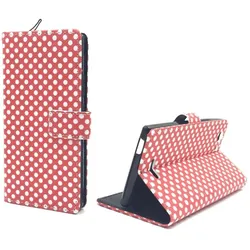 König Design Schutz Hülle für Wiko Ridge 4G Polka Dot Rot Tasche Case Cover + 1 Panzer Schutz Glas (Wiko Ridge 4G), Smartphone Hülle, Rot