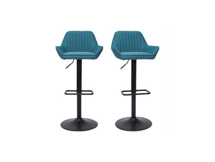 Tabourets de bar réglables design en tissu bleu (lot de 2) RONNIE