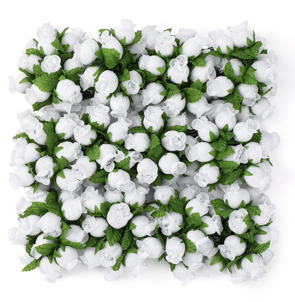 Dailygoody Mini-rozen Kunstbloemhoofden - 144 stuks - Wit - Plastic