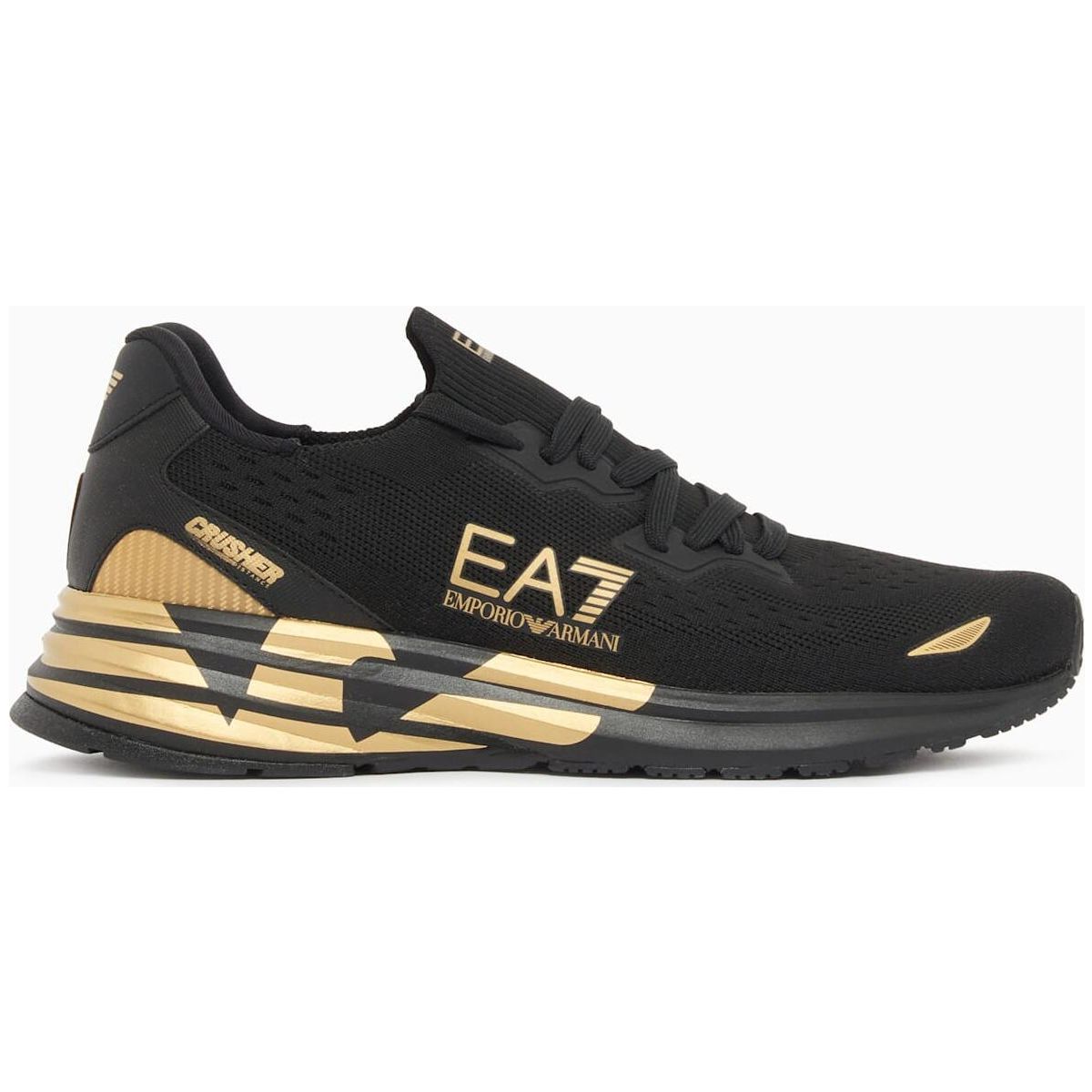 EA7 Sneaker - Sneaker Crusher Distance Knit 2.0 Knit + TPU triple black+gold (MZ177) 12 7X000652 AF18639-MZ177-12