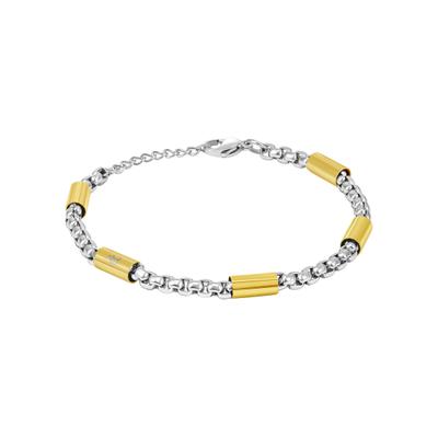 Armband POLICE "Radius", gold (edelstahlfarben, gelbgoldfarben), Armbänder, Herren, 22,5cm, Edelstahl, Armband