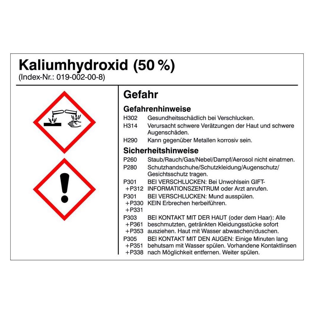 SafetyMarking Gefahrstoffetiketten G012 Kaliumhydroxid 10. (21.B1200.12)