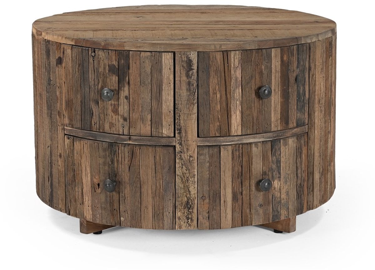 Benoa Salontafel Rond met 4 Laden Roots