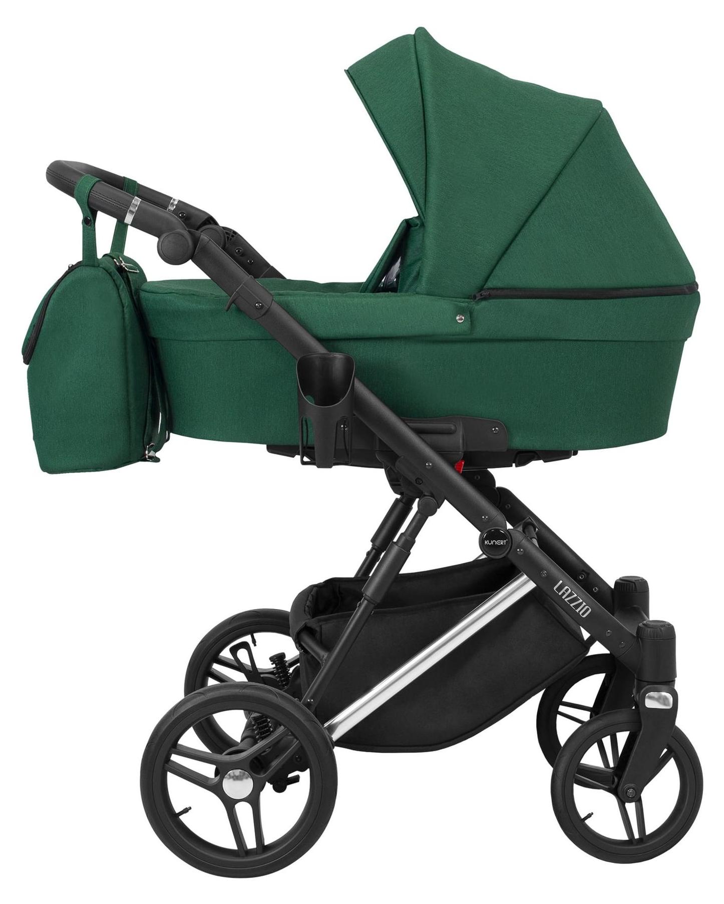 Kinderwagen Kunert Lazzio Premium mit Babywanne - Silberner Rahmen - Farbe: Grün