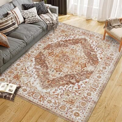 Garvee Washable Boho Accent Area Rugs Neutral Carpet