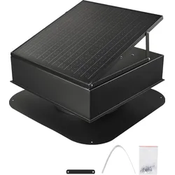 VEVOR Solarbetriebener Ventilator, 35 W intelligenter Solar-Dachventilator mit Thermostat, 67960 L/min Luftstrom, eingebauter bürstenloser Gleichstrommotor zur Kühlung & Entfeuchtung