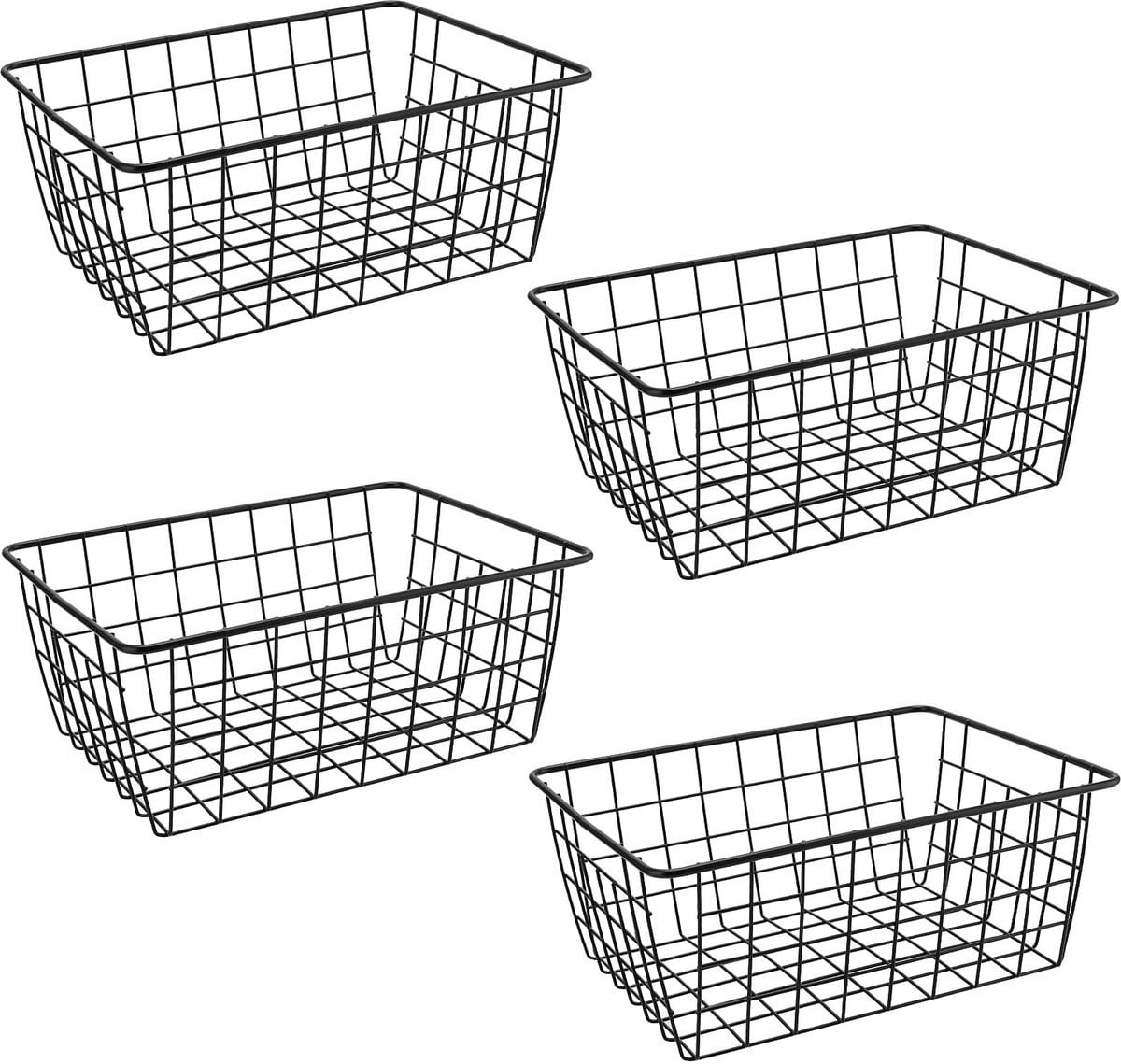 Dailygoody Set van 4 Metalen Draadopbergmanden Mesh Organisatorbakken