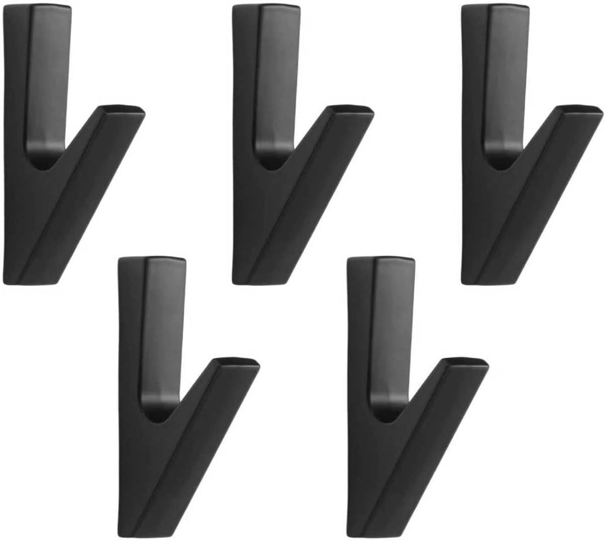 SnelShoppen Kledinghaken voor Geluidsisolatiepanelen, Aluminium Legering, Zwart, 5 Stuks