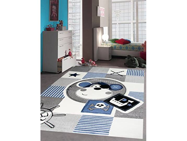Kinderteppich Spielteppich Teppich Kinderzimmer Babyteppich Pirat Affe in Blau Größe 160x230 cm