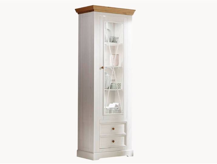 Vitrine Molina - mit Beleuchtung - Variante 03 - Kiefer, anthrazit-gewachst